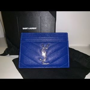 YSL Monogram Cardholder - Silver Hardware